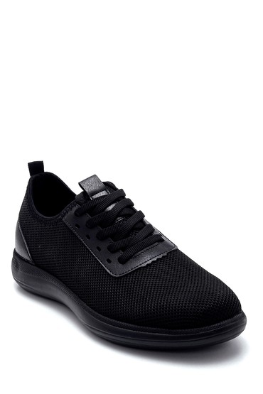 Siyah Erkek Deri Detaylı Çorap Sneaker 5638245963
