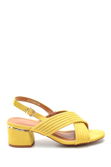 Sarı Kadın Casual Topuklu Sandalet 5638262471