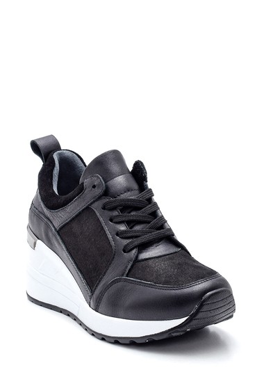 Siyah Kadın Casual Dolgu Topuk Sneaker 5638335861