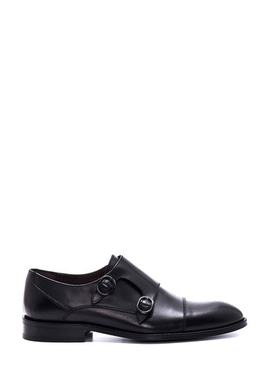 Siyah Erkek Deri Çift Tokalı Klasik Ayakkabı 5638372980