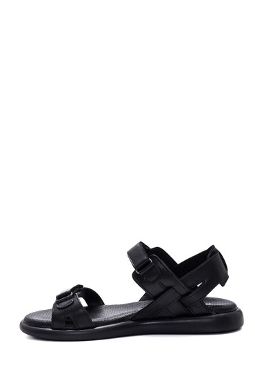 Siyah Kadın Deri Comfort Sandalet 5638393009