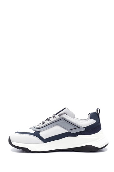 Beyaz Erkek Deri Şerit Detaylı Sneaker 5638406223